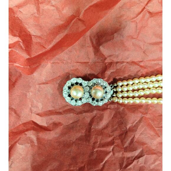 Vintage JAPAN 4 Strand Faux Pearl Bracelet  6.5" Long Costume Jewelry - Picture 4 of 10